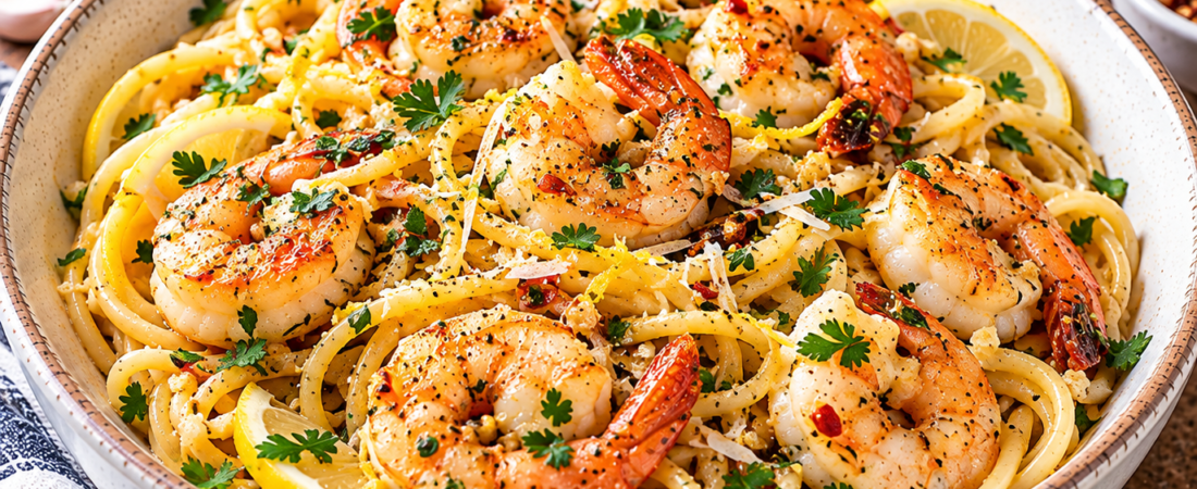 Lemon Garlic Shrimp Pasta