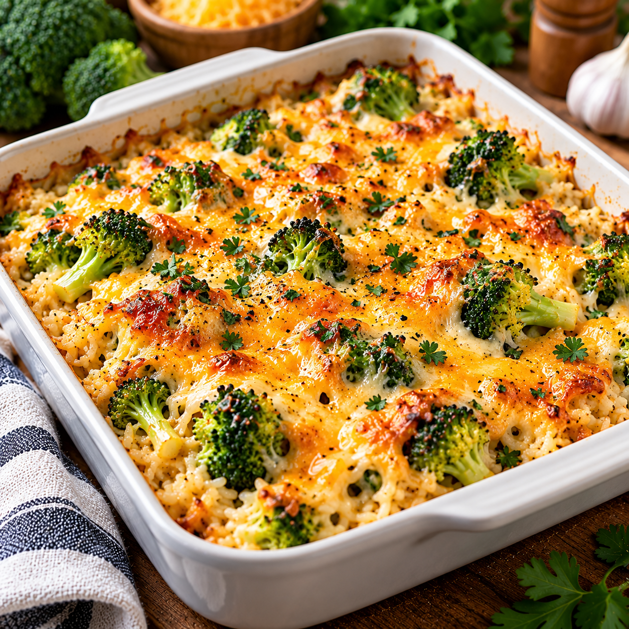 Cheesy Broccoli Rice Bake