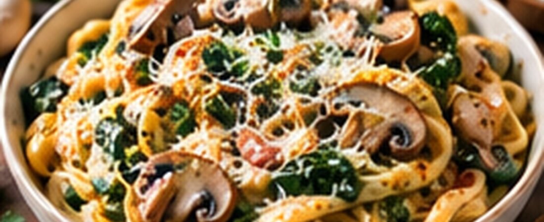 Creamy Mushroom Spinach Pasta