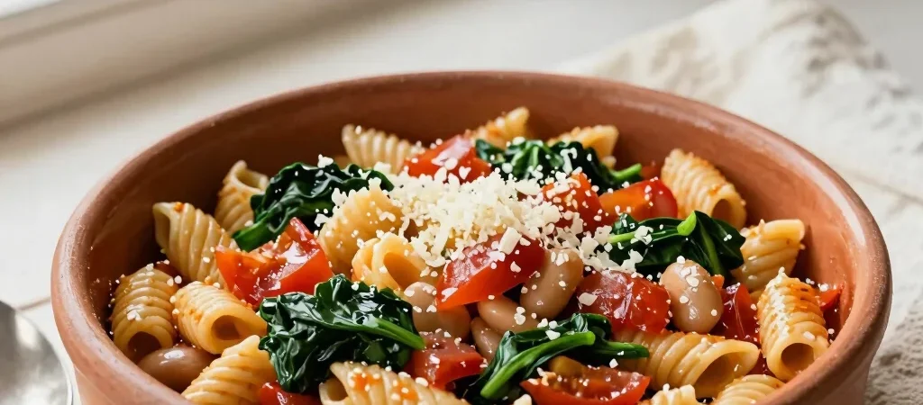 One-Pot Tomato Orzo with Spinach