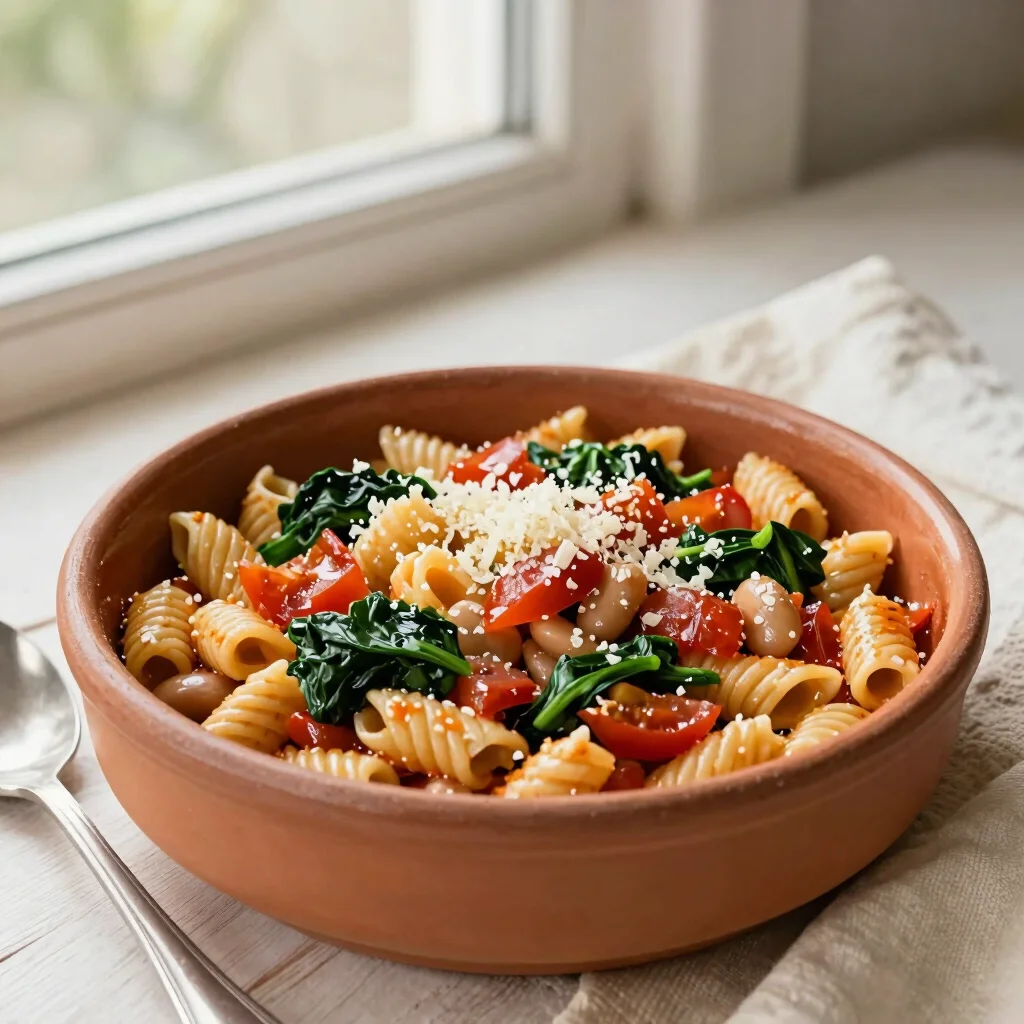 One-Pot Tomato Orzo with Spinach