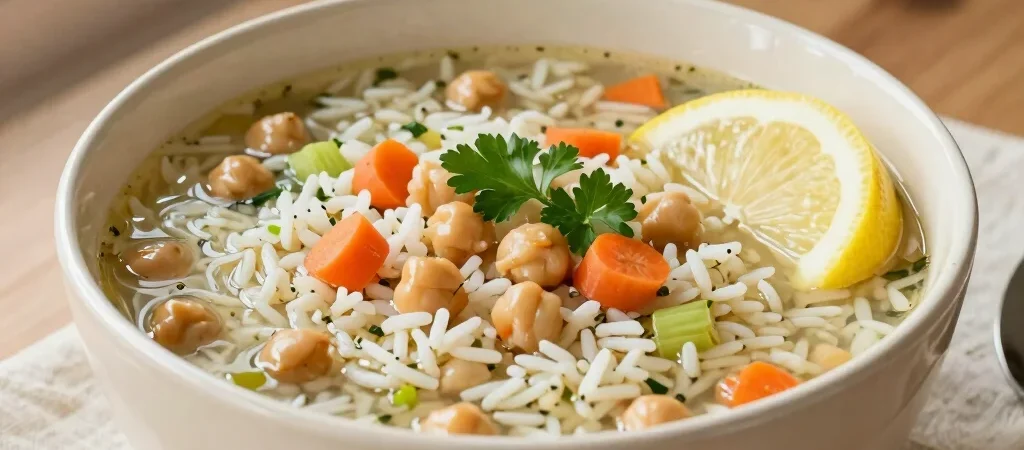 Lemony Chickpea Soup with Rice