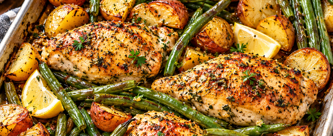 Sheet-Pan Chicken with Potatoes and Green Beans